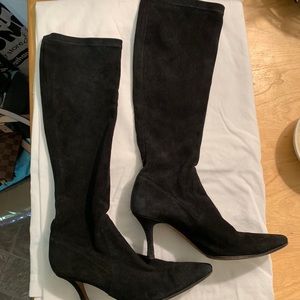 Suede Black Boots